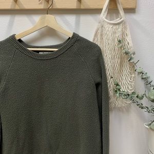Madewell- Olive Green Province Cross-Back Sweater